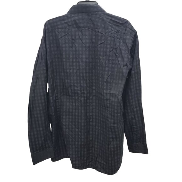 Jack Lipson‎ Flex Men's Big & Tall Black Gray Buffalo Plaid LS Dress Shirt XXL - Picture 7 of 7